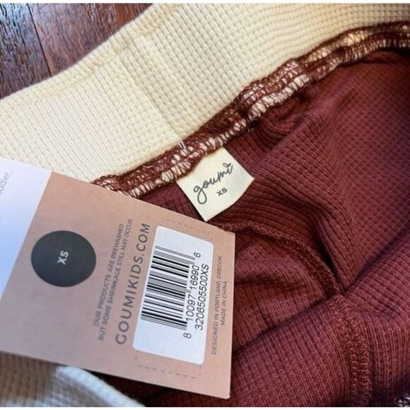 NWT Goumi Kids Cocoa Cream Thermal Womens Pants SZ XS Red Jogger Loungewear - Picture 2 of 3